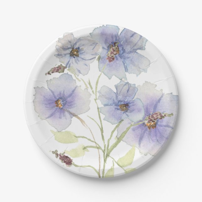Plato De Papel Placas Fiesta de flores silvestres (Anverso)