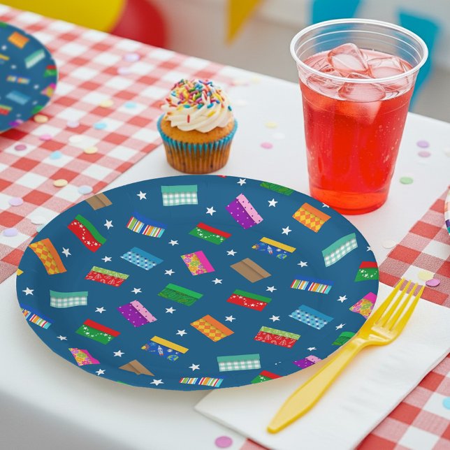 Plato De Papel Placas Fiesta Estrella de Shoebox - Azul (Subido por el creador)