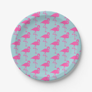 Plato De Papel Placas Fiestas Blue Flamingo