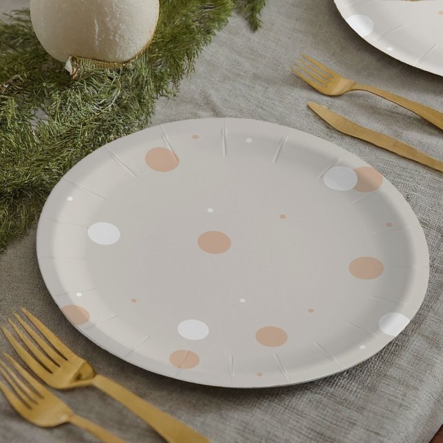 Plato De Papel Placas Fiestas Confetti (Chic, minimalist confetti party paper plates.)