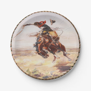 Plato De Papel Placas Fiestas de Cowboy Bronc Rider