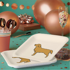 Plato De Papel Placas Fiestas de Golden Retriever