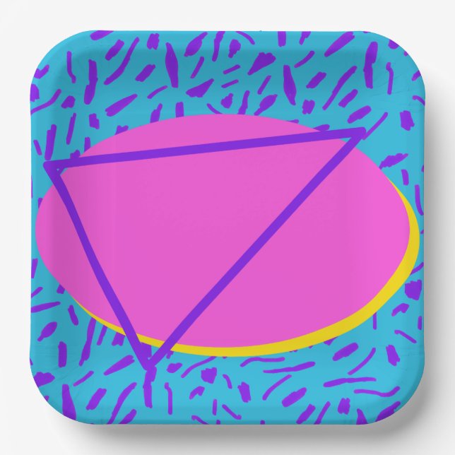 Plato De Papel Placas Fiestas de los años 90 (Anverso)