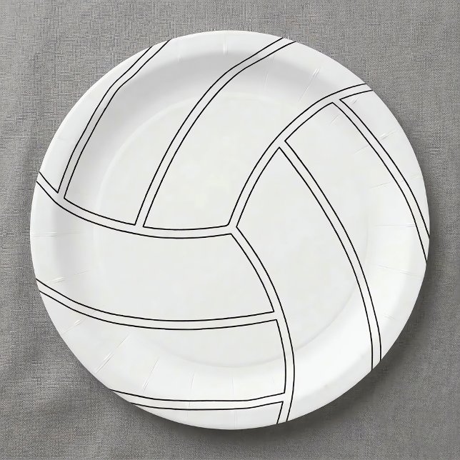 Plato De Papel Placas Fiestas de papel de Personalizable de volei (Volleyball paper plate for volleyball themed parties and events.)