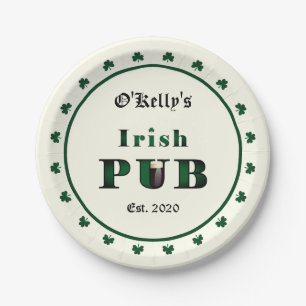 Plato De Papel Placas Fiestas de papel de pub irlandés Tavern