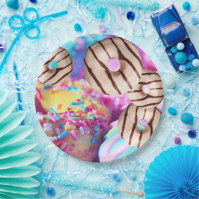 Plato De Papel Placas Fiestas de papel estilo Donut (Fiesta)