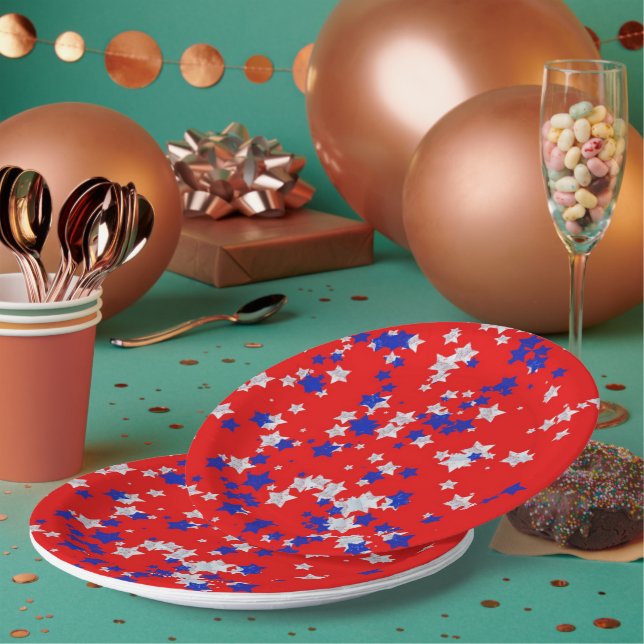 Plato De Papel Placas Fiestas de Random Stars (Multi)