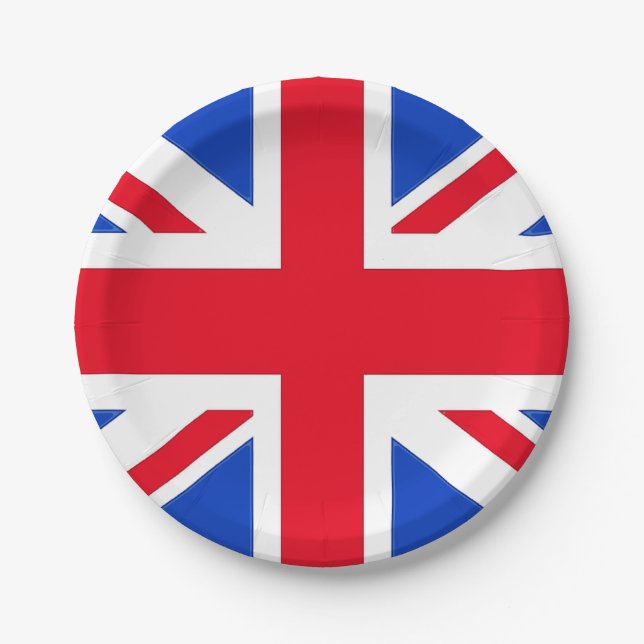 Plato De Papel Placas Fiestas de Union Jack (Anverso)