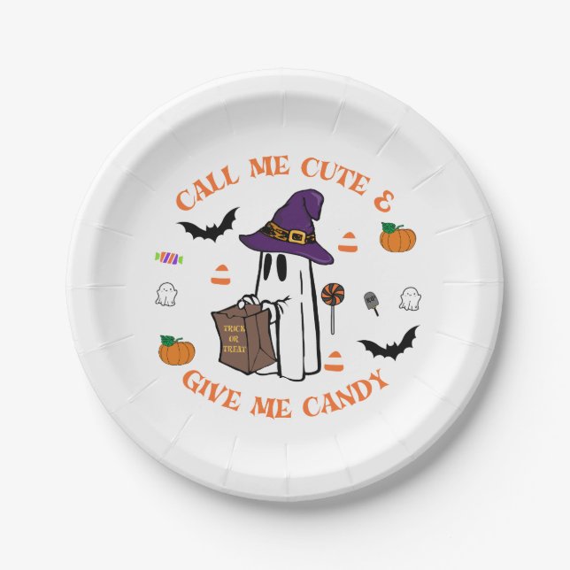 Plato De Papel Placas Fiestas Ghost Candy (Anverso)