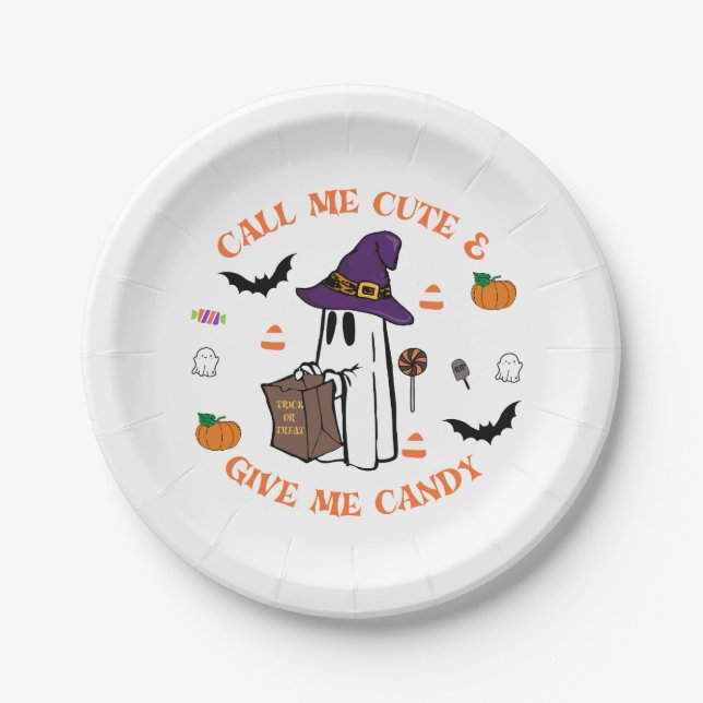 Plato De Papel Placas Fiestas Ghost Candy (Anverso)