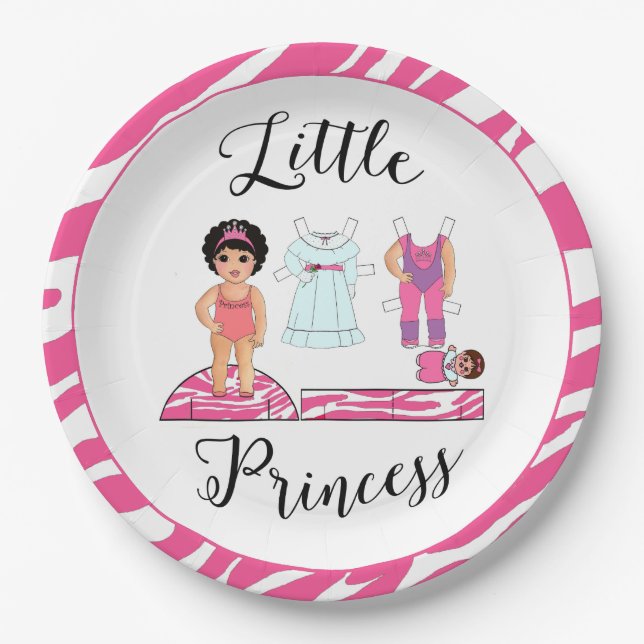 Plato De Papel Placas Fiestas "Little Princess" (Anverso)