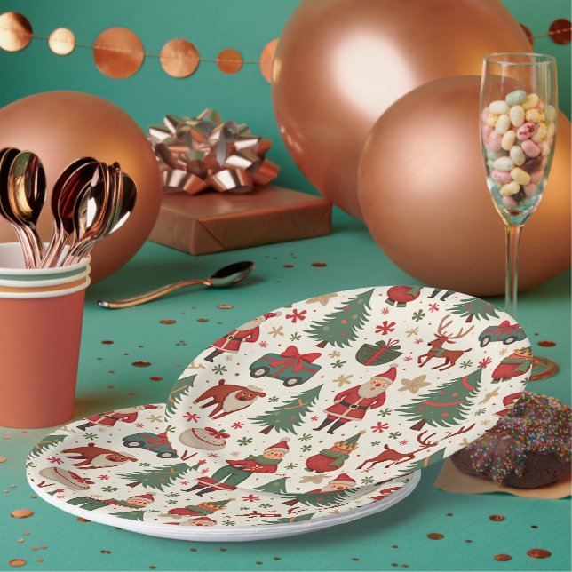 Plato De Papel Placas Fiestas navidades (Multi)