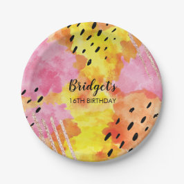 Plato De Papel Placas fiestas personalizadas con banda azul