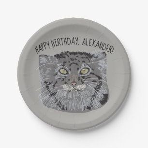 Plato De Papel Placas Fiestas personalizadas para gatos pallas ti