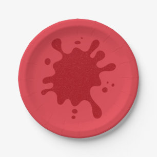 Plato De Papel Placas Fiestas rojas de tomate personalizado
