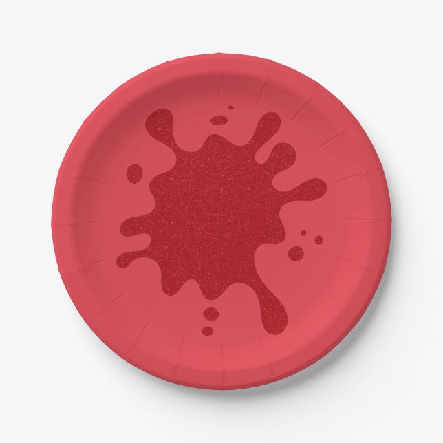 Plato De Papel Placas Fiestas rojas de tomate personalizado (Anverso)