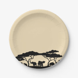 Plato De Papel Placas Fiestas Safari