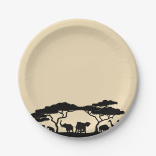 Plato De Papel Placas Fiestas Safari