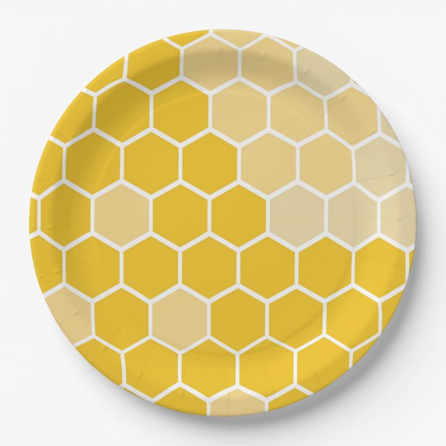 Plato De Papel Placas Fiestas Temáticas de Honeycomb Bee (Anverso)
