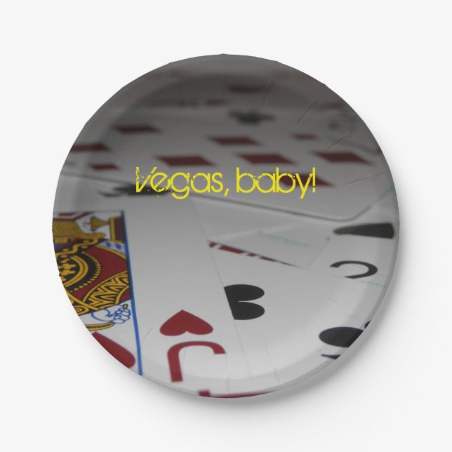 Plato De Papel Placas Fiestas "Vegas, Baby" (Anverso)
