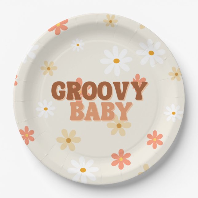 Plato De Papel Placas Groovy (Anverso)