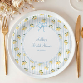 Plato De Papel Placas italianas de papel de limón azul