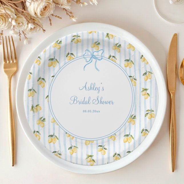 Plato De Papel Placas italianas de papel de limón azul (Subido por el creador)
