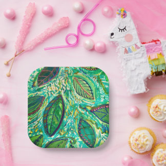 Plato De Papel Placas Leafy Fun Paper