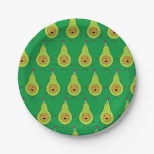 Plato De Papel Placas lindas del cumpleaños del aguacate 1ras