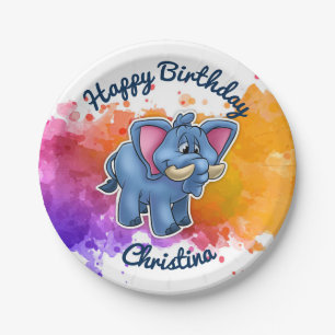 Plato De Papel Placas lindas del fiesta del elefante