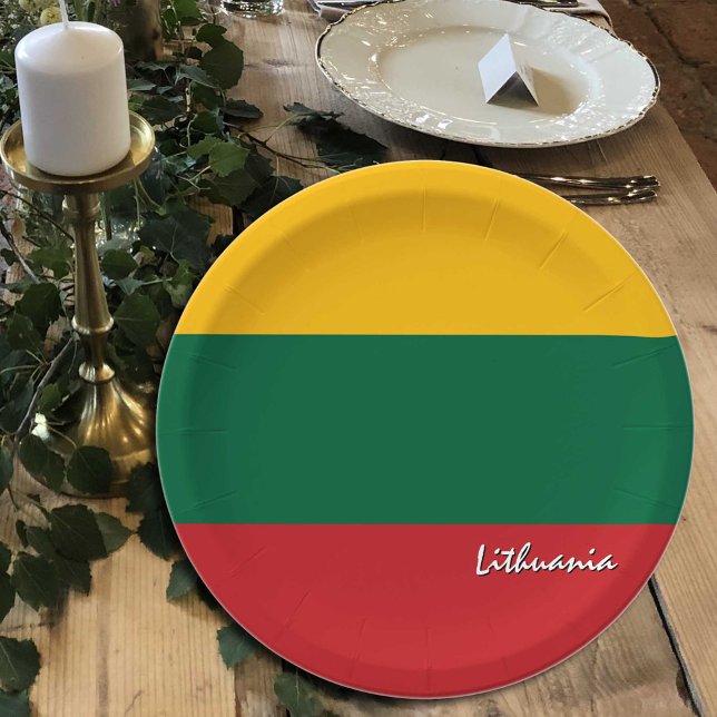 Plato De Papel Placas lituanas de la bandera, fiesta, deportes, L (Subido por el creador)