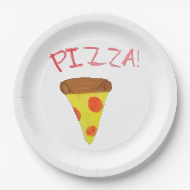 Plato De Papel Placas locas de la pizza (Anverso)