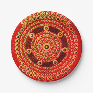 Plato De Papel Placas Mandala, Placa de papel redonda de 7"
