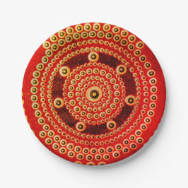 Plato De Papel Placas Mandala, placas de papel redondo de 9"