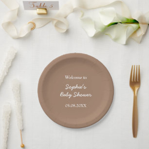 Plato De Papel Placas Minimalistas de papel suaves de Baby Shower