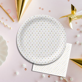 Plato De Papel Placas modernas de papel Polkadot