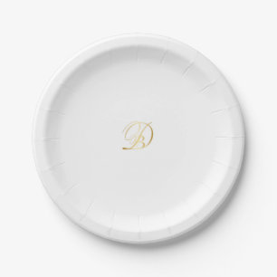 Plato De Papel Placas monogramadas de papel duraderas y desechabl