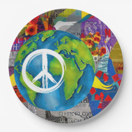 Plato De Papel Placas mundiales de documentos de paz