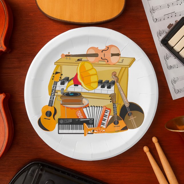 Plato De Papel Placas musicales de papel de instrumentos musicale (Subido por el creador)