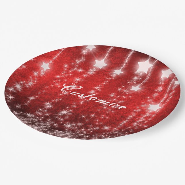 Plato De Papel Placas navideñas de estrellas rojas caídas persona (Angular)