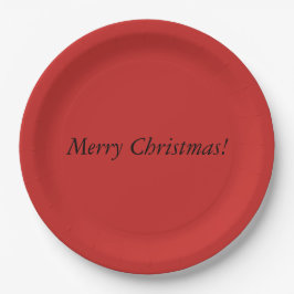 Plato De Papel Placas navideñas Red Merry