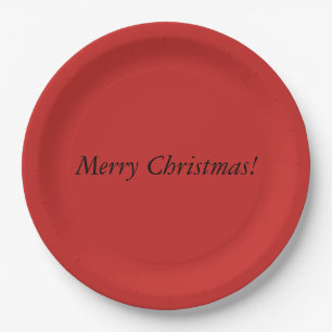 Plato De Papel Placas navideñas Red Merry
