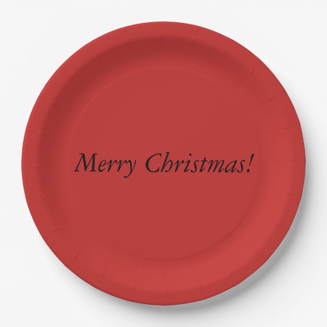 Plato De Papel Placas navideñas Red Merry (Anverso)