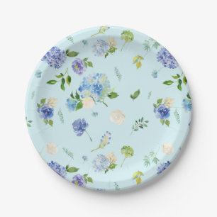 Plato De Papel Placas nupciales del fiesta de ducha del Hydrangea
