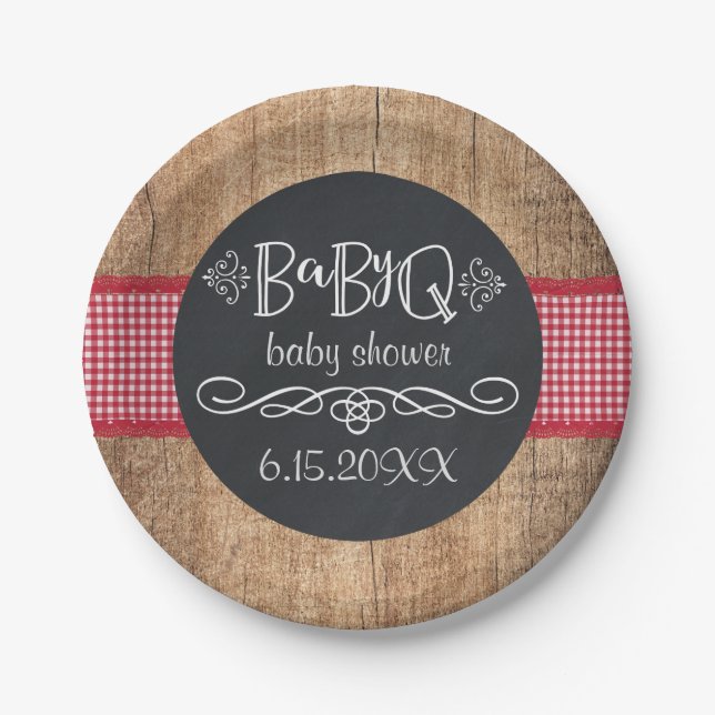Plato De Papel Placas para Fiestas BBQ Baby Shower (Anverso)