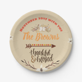Plato De Papel Placas personalizadas de Acción de Gracias