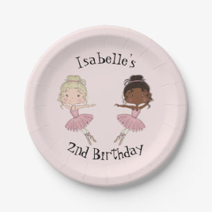 Plato De Papel Placas personalizadas de Ballerina Fiesta