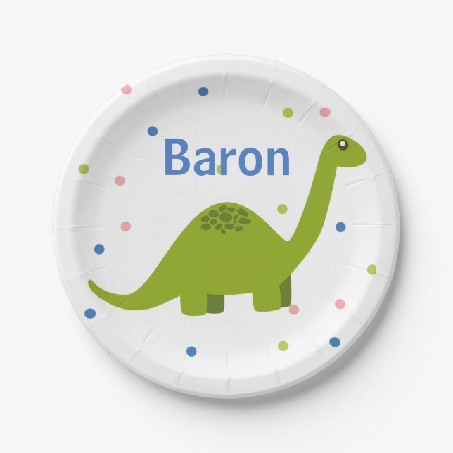 Plato De Papel Placas personalizadas de la fiesta de cumpleaños (Anverso)
