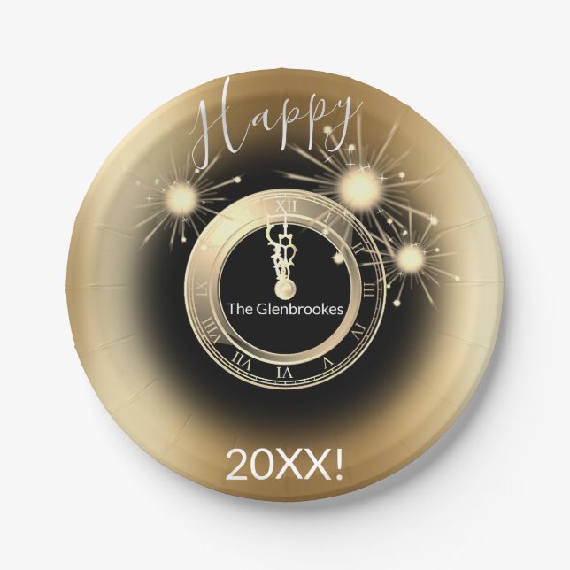 Plato De Papel Placas personalizadas de papel de Año Nuevo (Anverso)