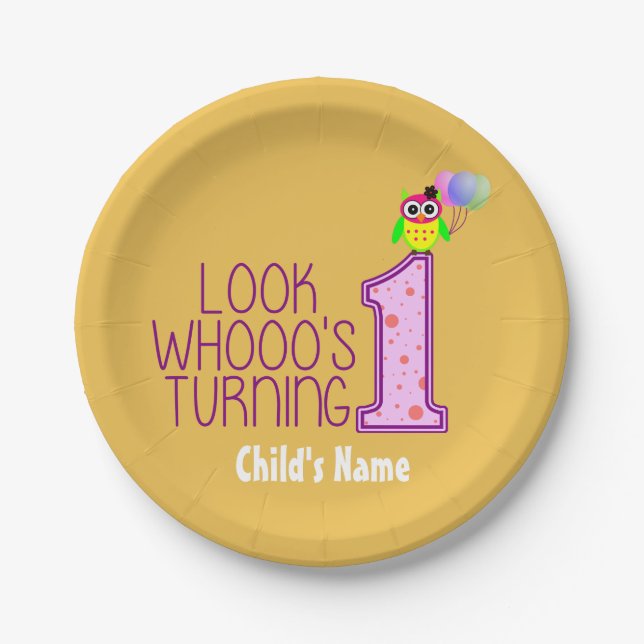 Plato De Papel Placas personalizadas de papel de cumpleaños (Anverso)